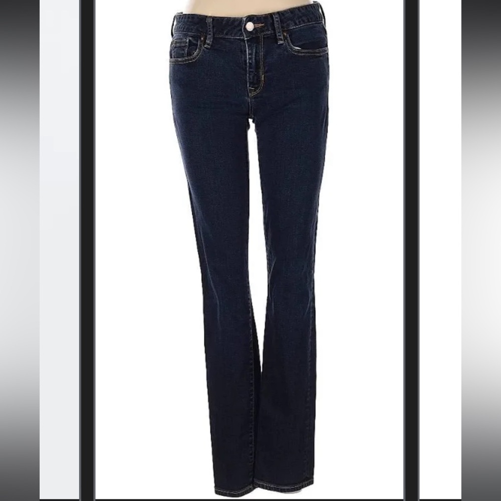 Gap dark indigo flare mid rise jeans Sz 6